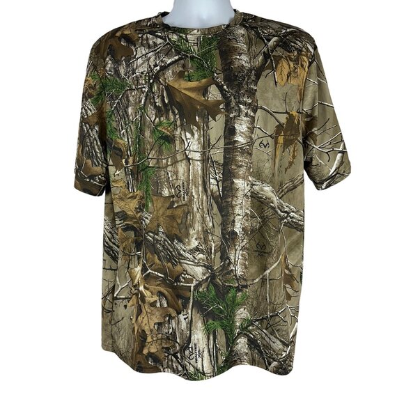 Realtree Edge Camo T-Shirt Short Sleeve Size Large Outdoor Hunting Graphics - Picture 1 of 4